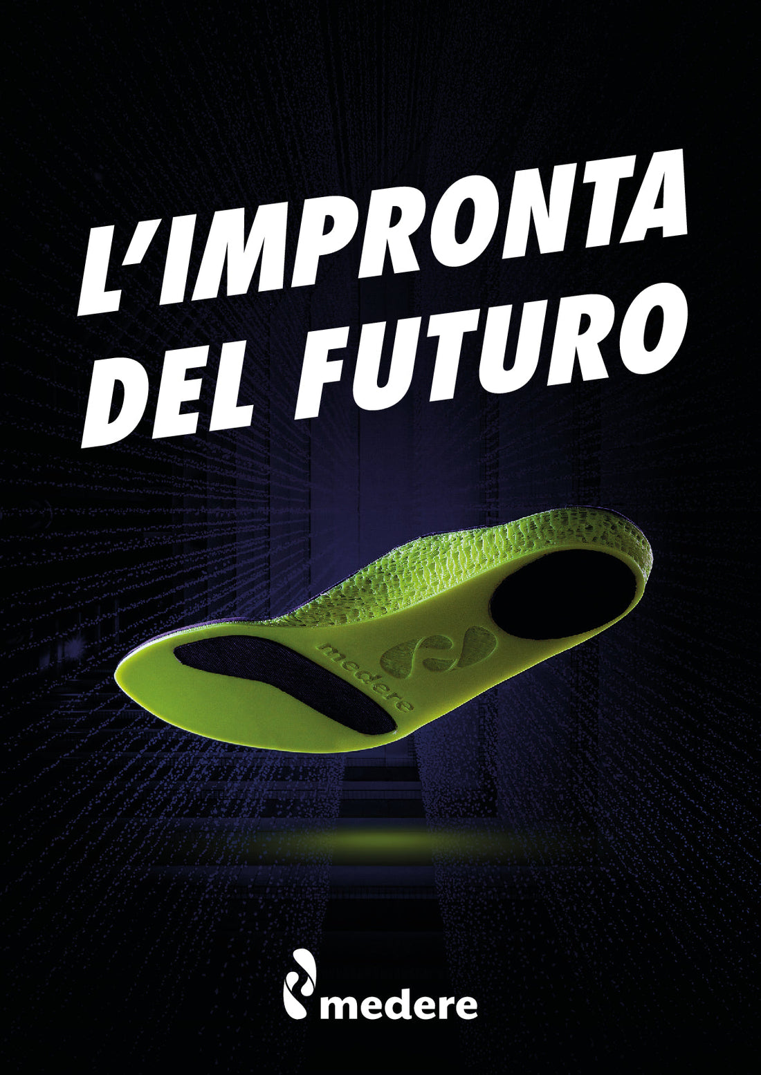 Plantare biomeccanico MEDERE 3D stampato in 3D per sportivi - vista frontale